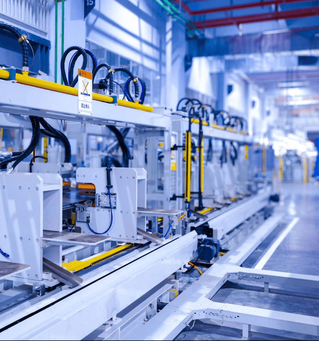 Manufacturing floor with automated assembly equipment